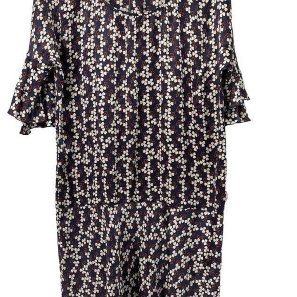 Converse John Varvatos Blue Silk Short Sleeve Dress - Picture 2 of 10